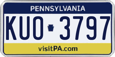 PA license plate KUO3797
