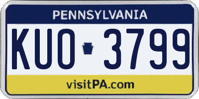 PA license plate KUO3799