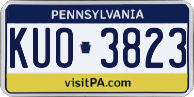 PA license plate KUO3823