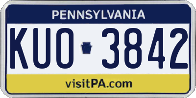 PA license plate KUO3842