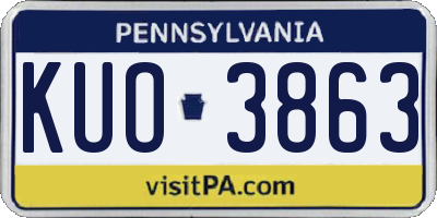 PA license plate KUO3863