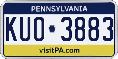 PA license plate KUO3883
