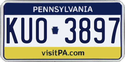 PA license plate KUO3897