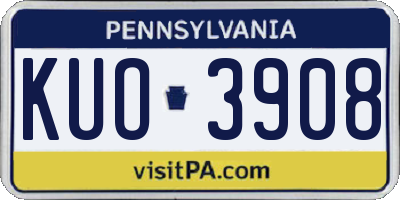 PA license plate KUO3908