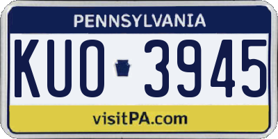 PA license plate KUO3945