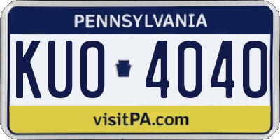 PA license plate KUO4040