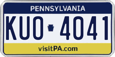 PA license plate KUO4041