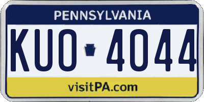PA license plate KUO4044