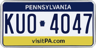 PA license plate KUO4047