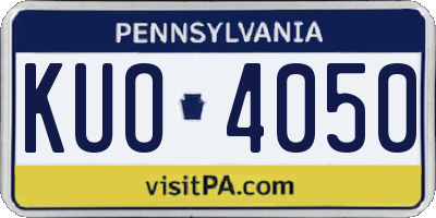 PA license plate KUO4050