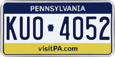PA license plate KUO4052