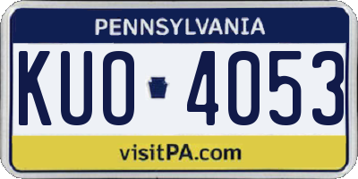 PA license plate KUO4053