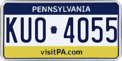 PA license plate KUO4055