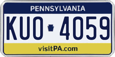 PA license plate KUO4059
