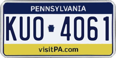 PA license plate KUO4061