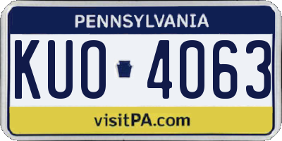PA license plate KUO4063