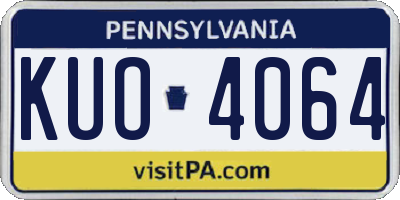 PA license plate KUO4064