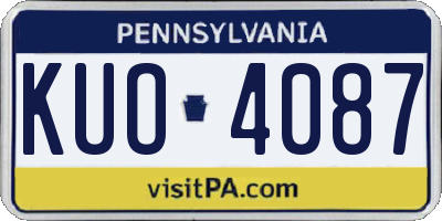 PA license plate KUO4087