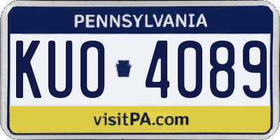 PA license plate KUO4089