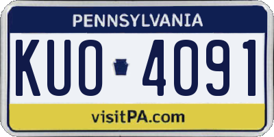 PA license plate KUO4091