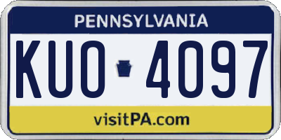 PA license plate KUO4097