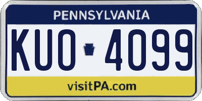 PA license plate KUO4099