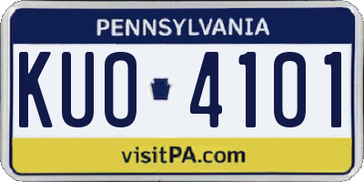 PA license plate KUO4101
