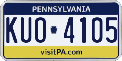 PA license plate KUO4105