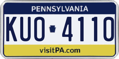 PA license plate KUO4110