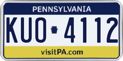 PA license plate KUO4112