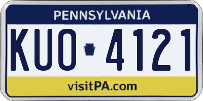 PA license plate KUO4121