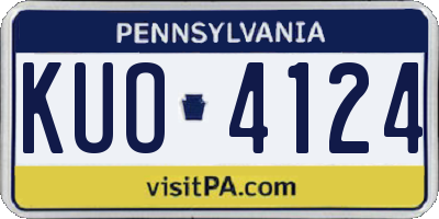 PA license plate KUO4124