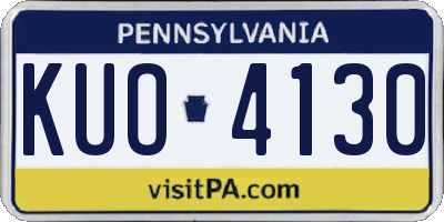 PA license plate KUO4130