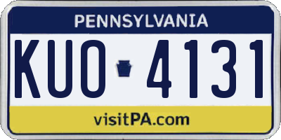 PA license plate KUO4131