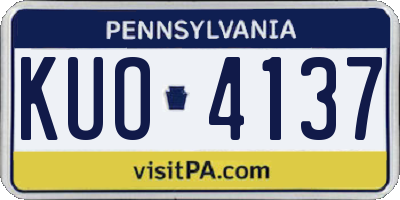 PA license plate KUO4137