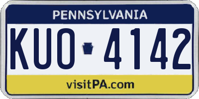 PA license plate KUO4142