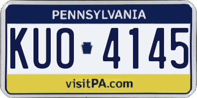 PA license plate KUO4145