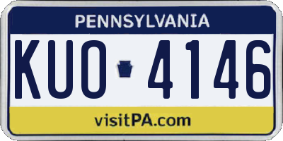 PA license plate KUO4146