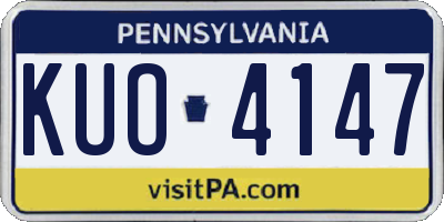 PA license plate KUO4147