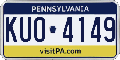 PA license plate KUO4149
