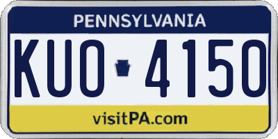 PA license plate KUO4150