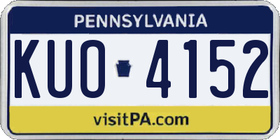 PA license plate KUO4152