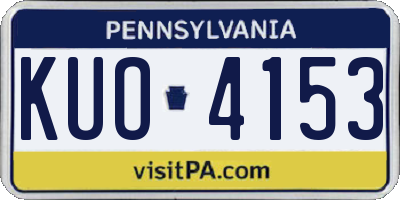 PA license plate KUO4153