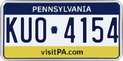 PA license plate KUO4154