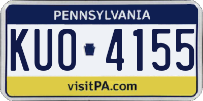 PA license plate KUO4155