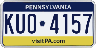 PA license plate KUO4157