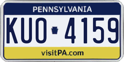 PA license plate KUO4159