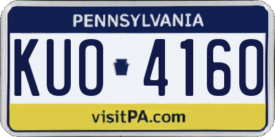 PA license plate KUO4160