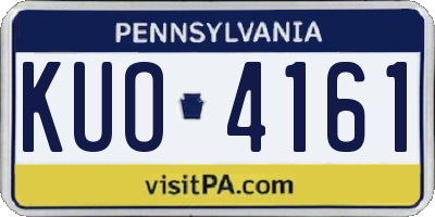 PA license plate KUO4161