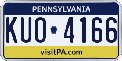 PA license plate KUO4166
